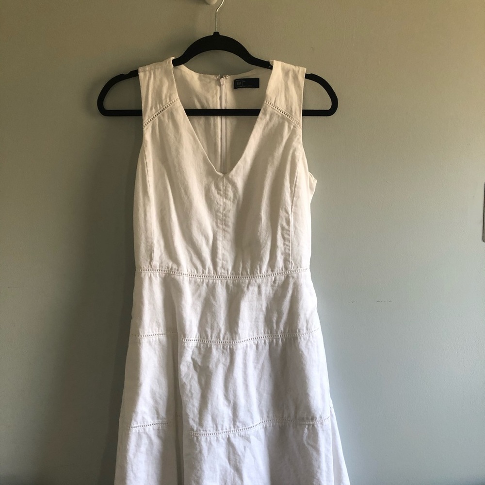 white gap midi dress